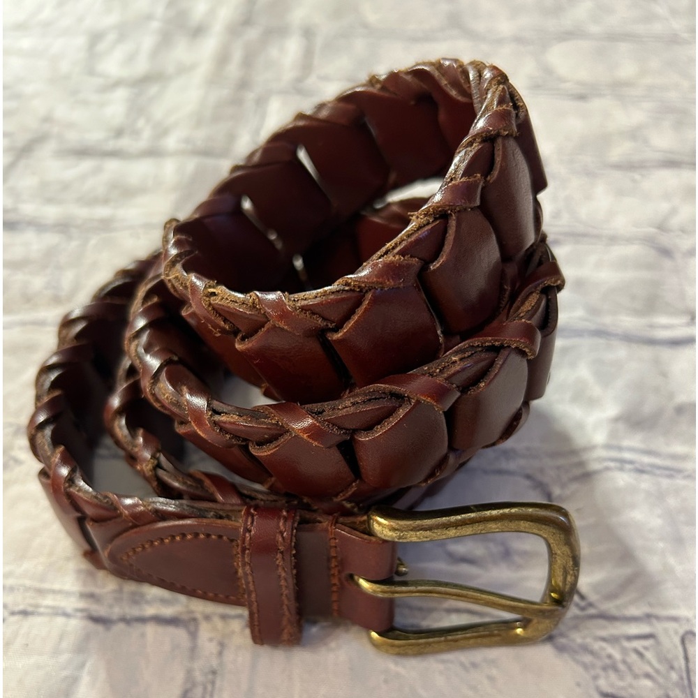 FULL GRAIN COWHIDE ARGENTINA MENS DETAIL PATTERN BELT SOLID BRASS BUCKLE 34